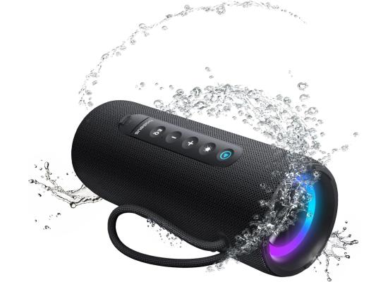 Baseus AeQur Series VO20 Bluetooth Speaker with Ambient RGB Light | BT 5.3, 15H Playtime, 15W Loud Stereo Sound, Deep Bass - Black